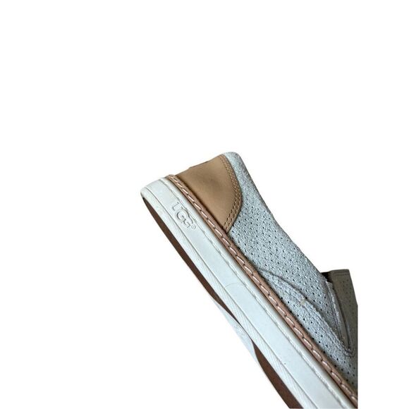 UGG Women's Adley Perf Sneakers size 7.5 Silver Suede Leather Perforated Slip On - Picture 9 of 9